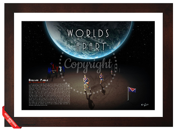 Design Name: WORLDS APART 12x18 $120